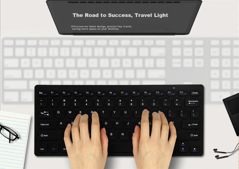 B.O.W Hangshi MK610 Wireless Keyboard and Mouse Set Retro Chocolate 79-Key Laptop Office Universal White 11
