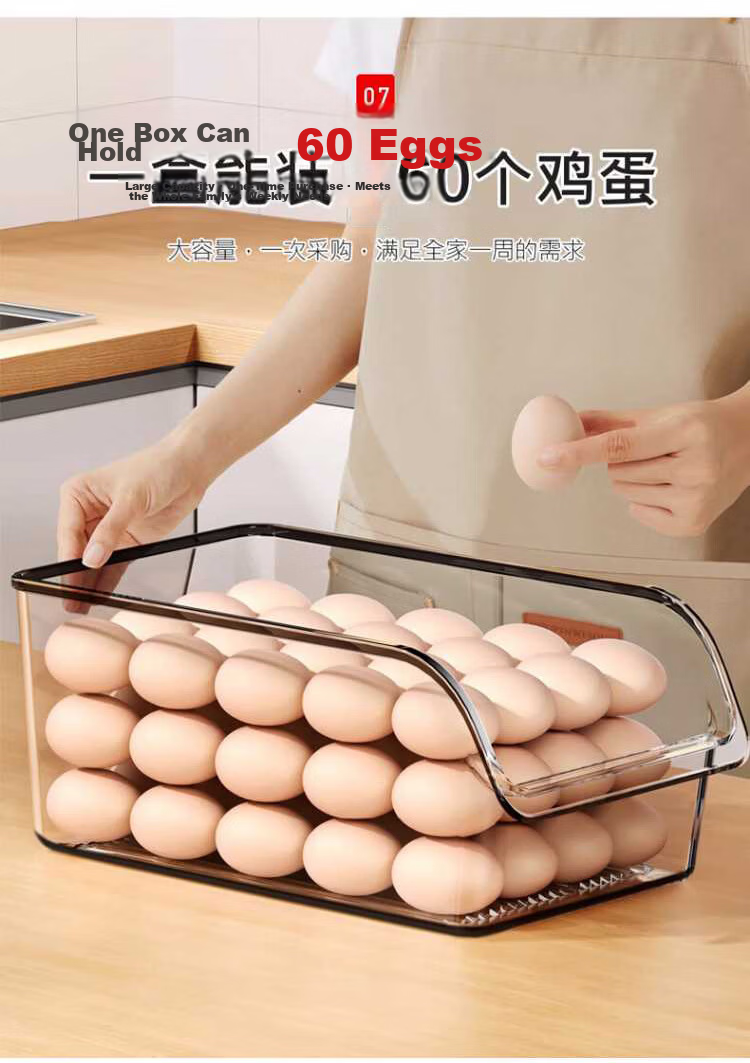 KATEI STORY Japanese Style Refrigerator Storage Box Drawer Fresh-Keeping Food Grade Vegetable Egg Freezer Organizer 7