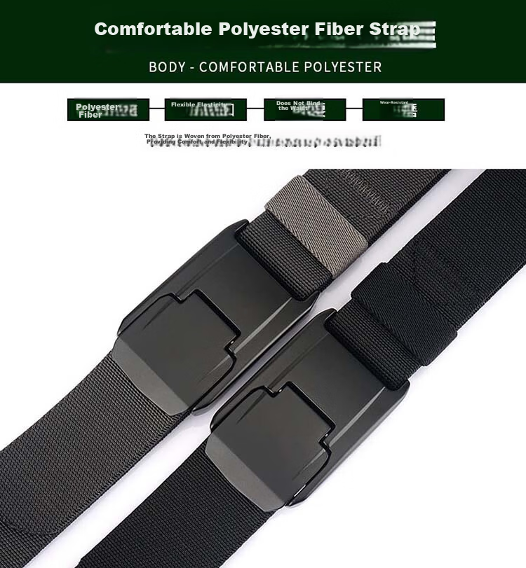 Extreme Tactical Men's Quick-Release Buckle Woven Belt Outdoor Workwear Trendy Canvas Elastic Casual Military Training Waistband 11