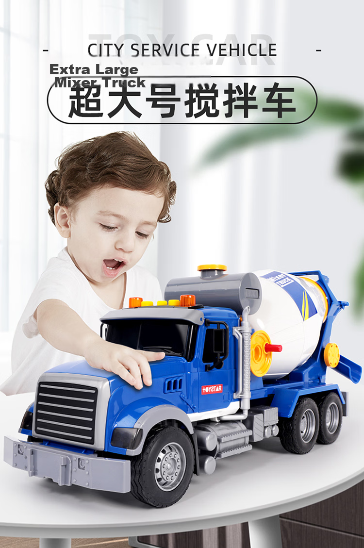 XST Children's Toy Car, Large Alloy Sanitation Garbage Truck, Boys' Realistic City Cleaning Inertia Car, Birthday Gift 1