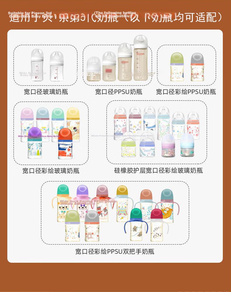 Anpei Baby Wide Neck Bottle Handle Bottle Accessory AP3051-White (Compatible with Pigeon 3rd Generation Bottle) 6