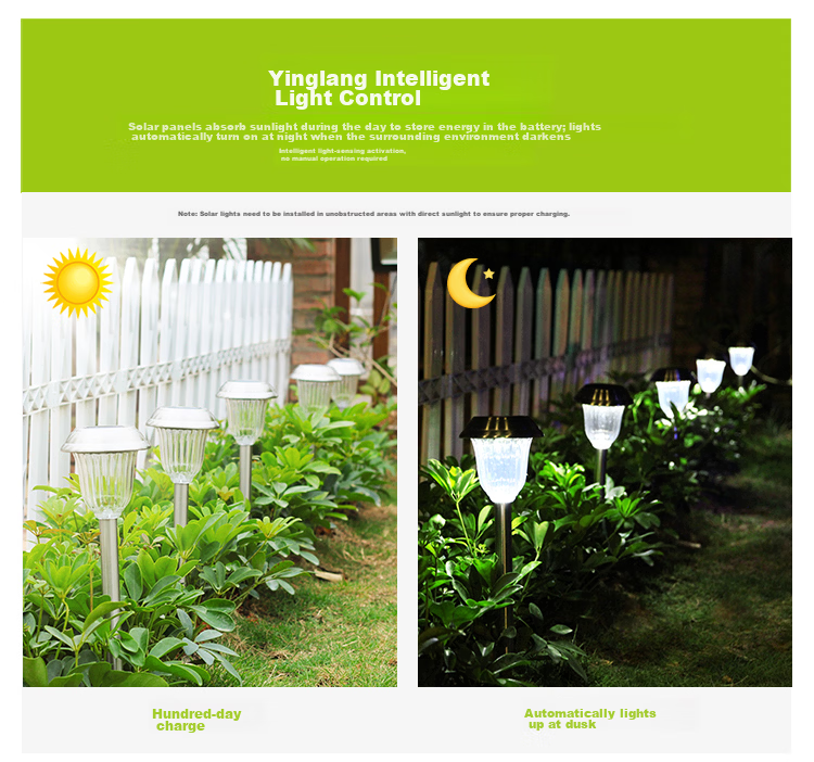 Intelamp Solar Lawn Light, Garden Villa Garden Home Waterproof Outdoor Ground Stake Grass Light, Atmosphere Decorative Landscape Light 9