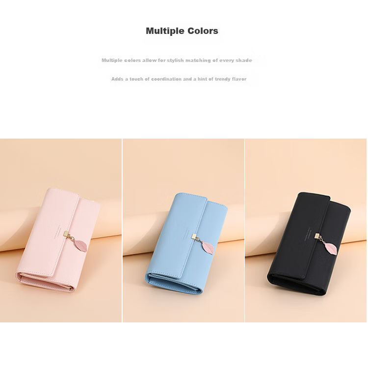 Viney Leather Women's Wallet, Large Capacity Clutch, Long Handbag for Students, Multi-Card Slots, Coin Purse, High-End Light Luxury Wallet, Leather Purse 6