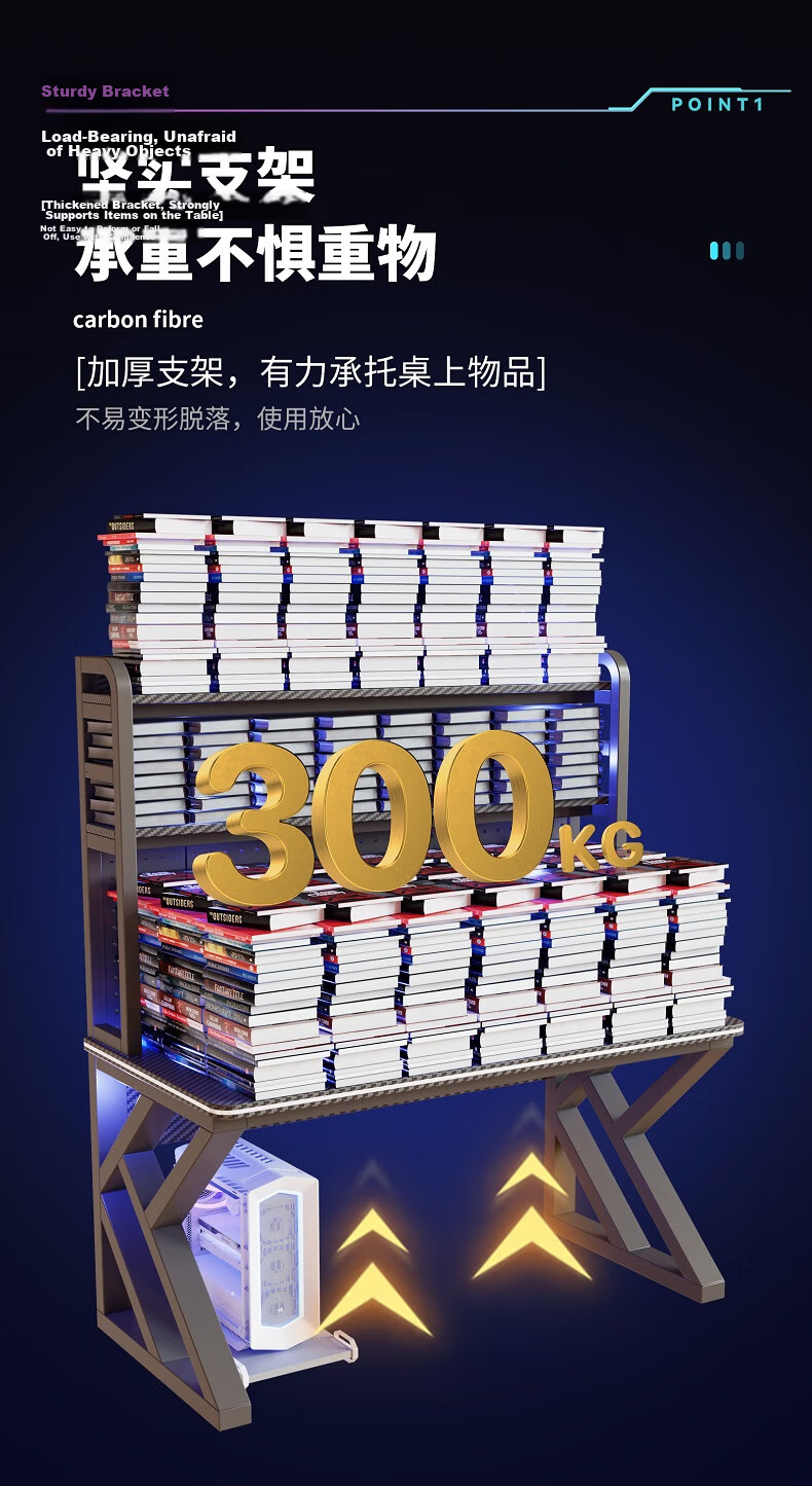 Gupujia Computer Desk, Home Simple Study Table, Long Rectangular Desk for Students, Writing And Learning Table, Gaming Desk, Office Desk 2