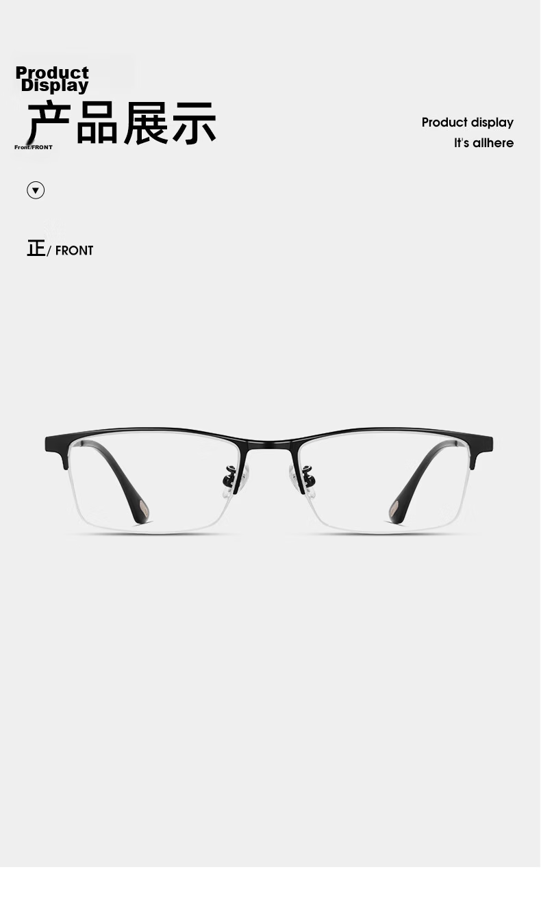 CAPONI Japanese Imported Pure Titanium Multifocal Reading Glasses for Men, Ultra-Lightweight Semi-Rimless Smart Zoom, Genuine, Special for Driving and Walking 14