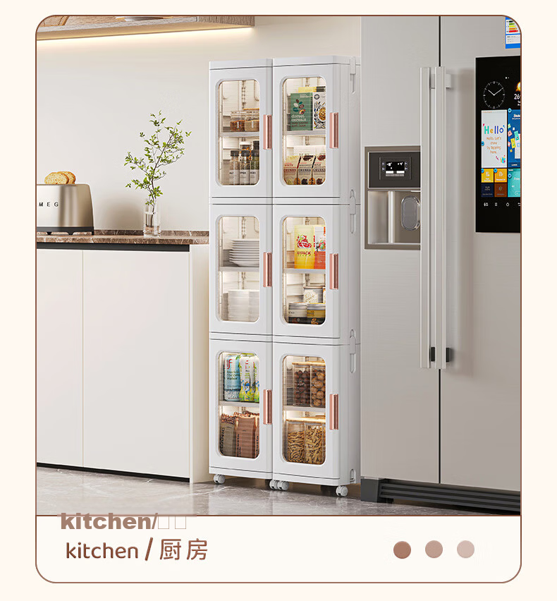 JEKO&JEKO Kitchen Storage Rack, Narrow Cabinet Organizer, Spice Rack, Multifunctional Trolley, Dish Cabinet, Kitchen Cabinet, 4 Tiers 12