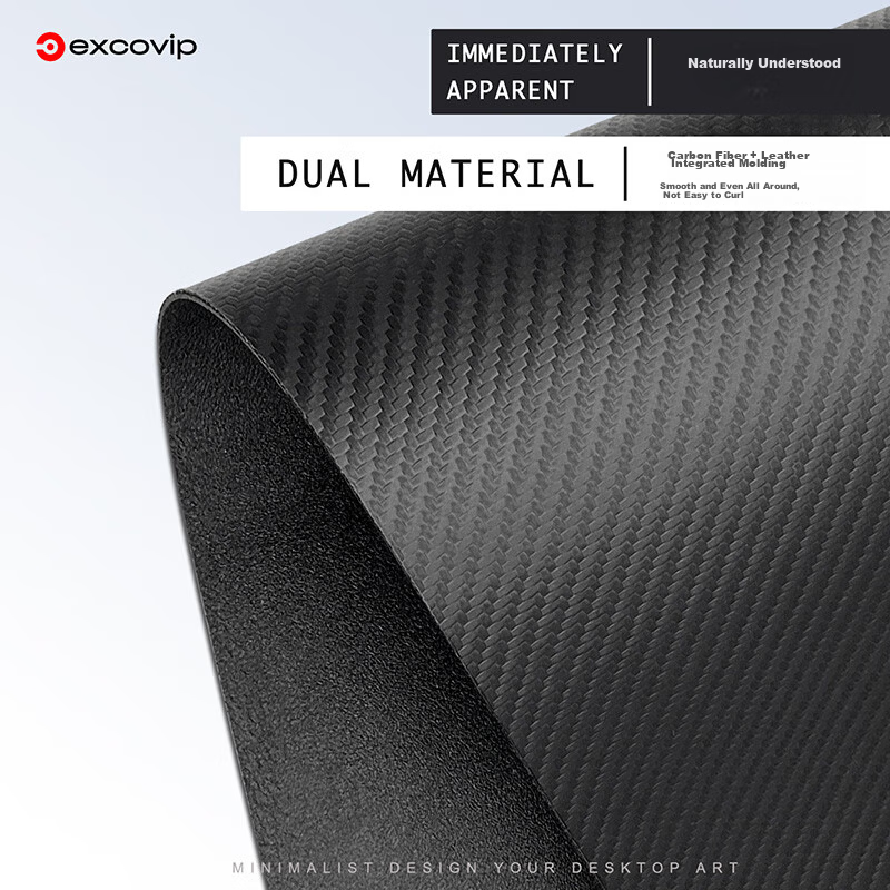 EXCO Carbon Fiber Mouse Pad Desk Mat Double-Sided Waterproof Laptop Office Computer Desk Large PU Leather Texture Gaming Keyboard Mat 0107 8