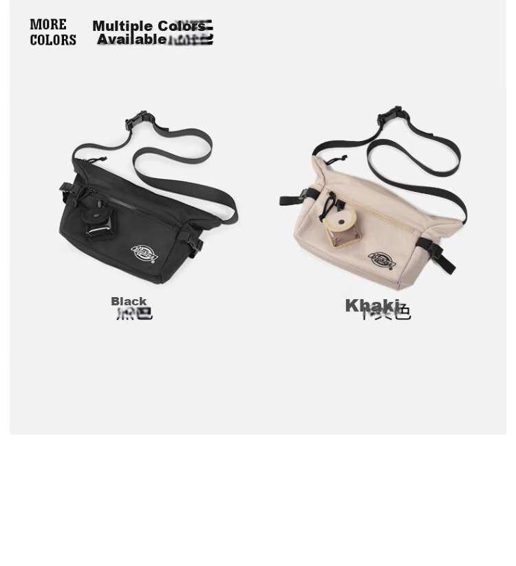 Dickies Men's Large Capacity Crossbody Bag Student Shoulder Bag Multi-Compartment Versatile Commuter Outdoor Casual Travel Sling Bag 12