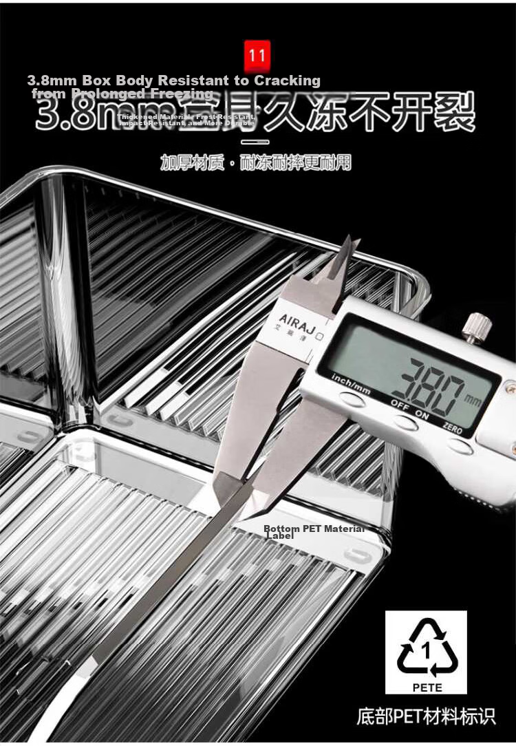 KATEI STORY Japanese Style Refrigerator Storage Box Drawer Fresh-Keeping Food Grade Vegetable Egg Freezer Organizer 10
