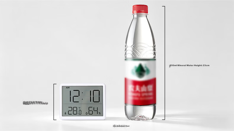 Hense Indoor Temperature and Humidity Clock Alarm Kitchen Clock Refrigerator Magnet Electronic Clock Desktop Clock Electronic Watch Wall Clock Table Clock HA8218 White Back to School Season 11