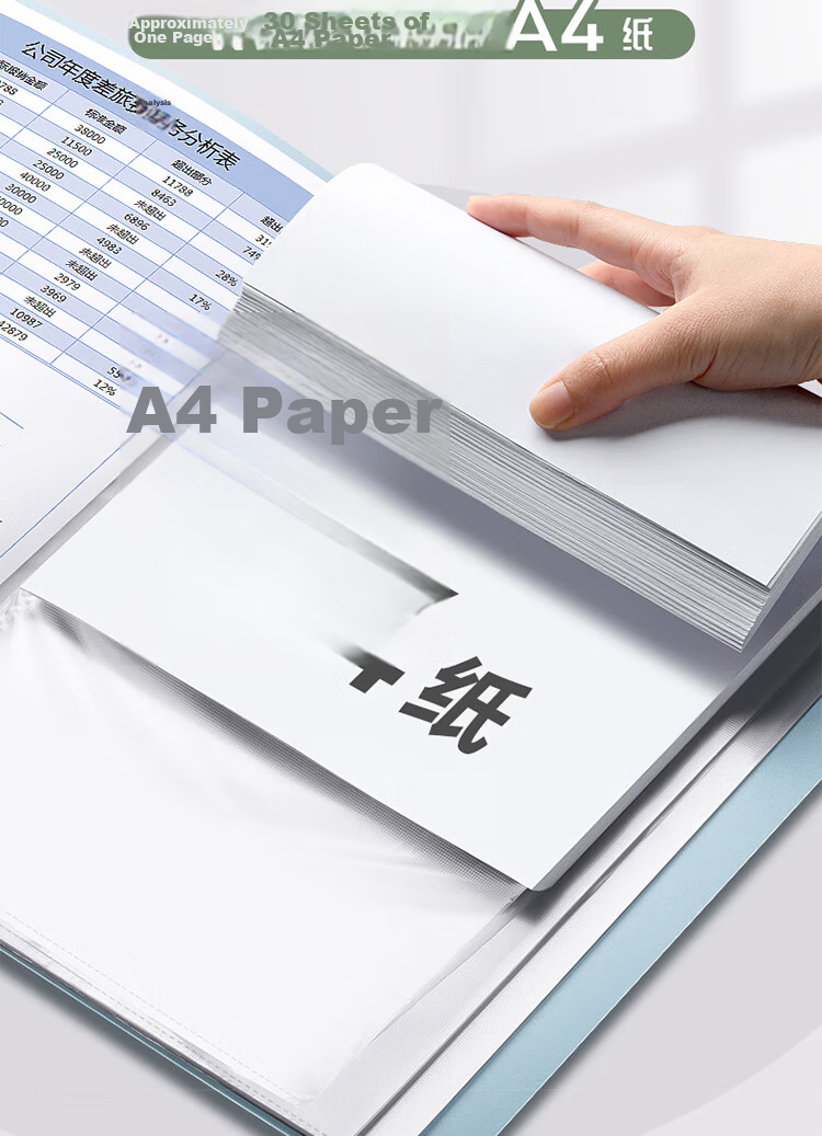 Yuhe A4/40-Page Morandi Color Document Folder Multi-Page File Organizer Student Work and Certificate Collection Multi-Layer Insert File Bag 4-Color Set 7004 6