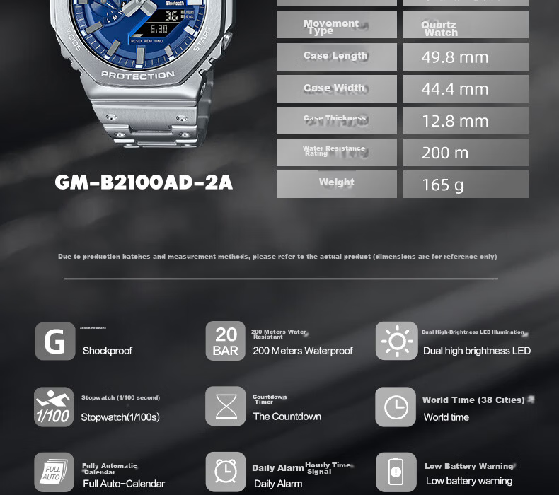 Casio Men's G-SHOCK Classic Small Square Small Silver Block Digital Watch, Japanese/Korean Style Gift Box Edition GMW-B5000D 17
