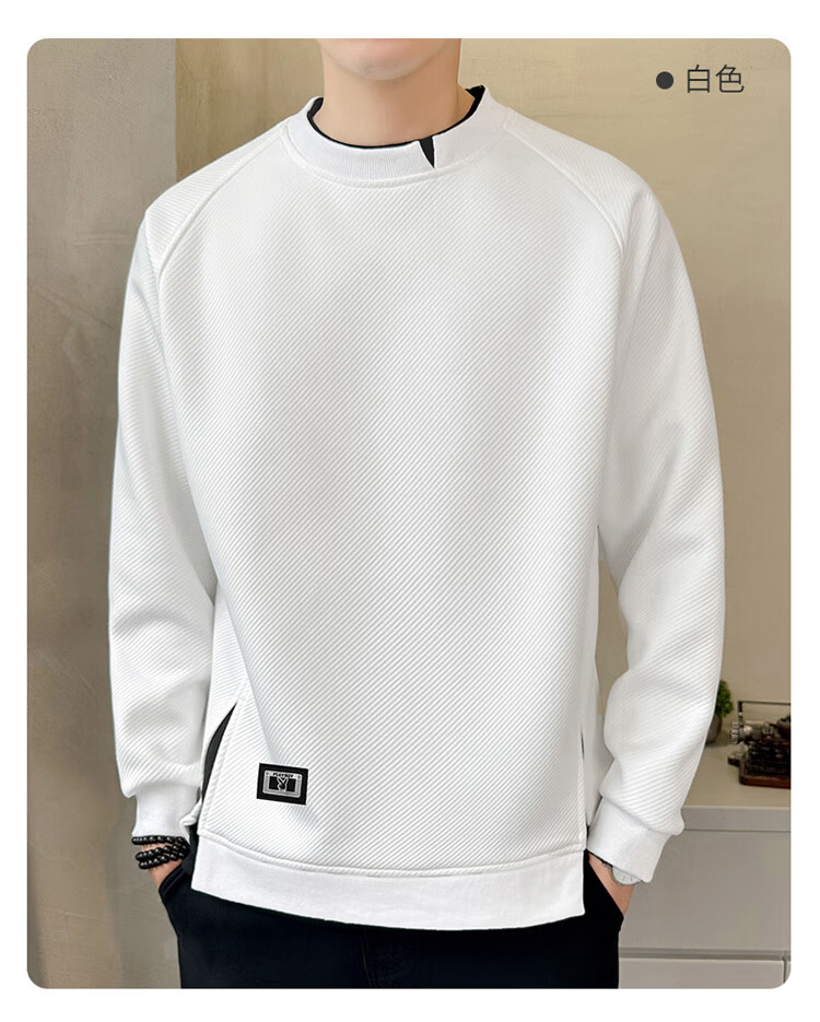 PLAYBOY Sweatshirt for Men, Autumn Long-Sleeve T-Shirt, Loose Casual Sports Jacket, Trendy Men's Top, Base Layer 17