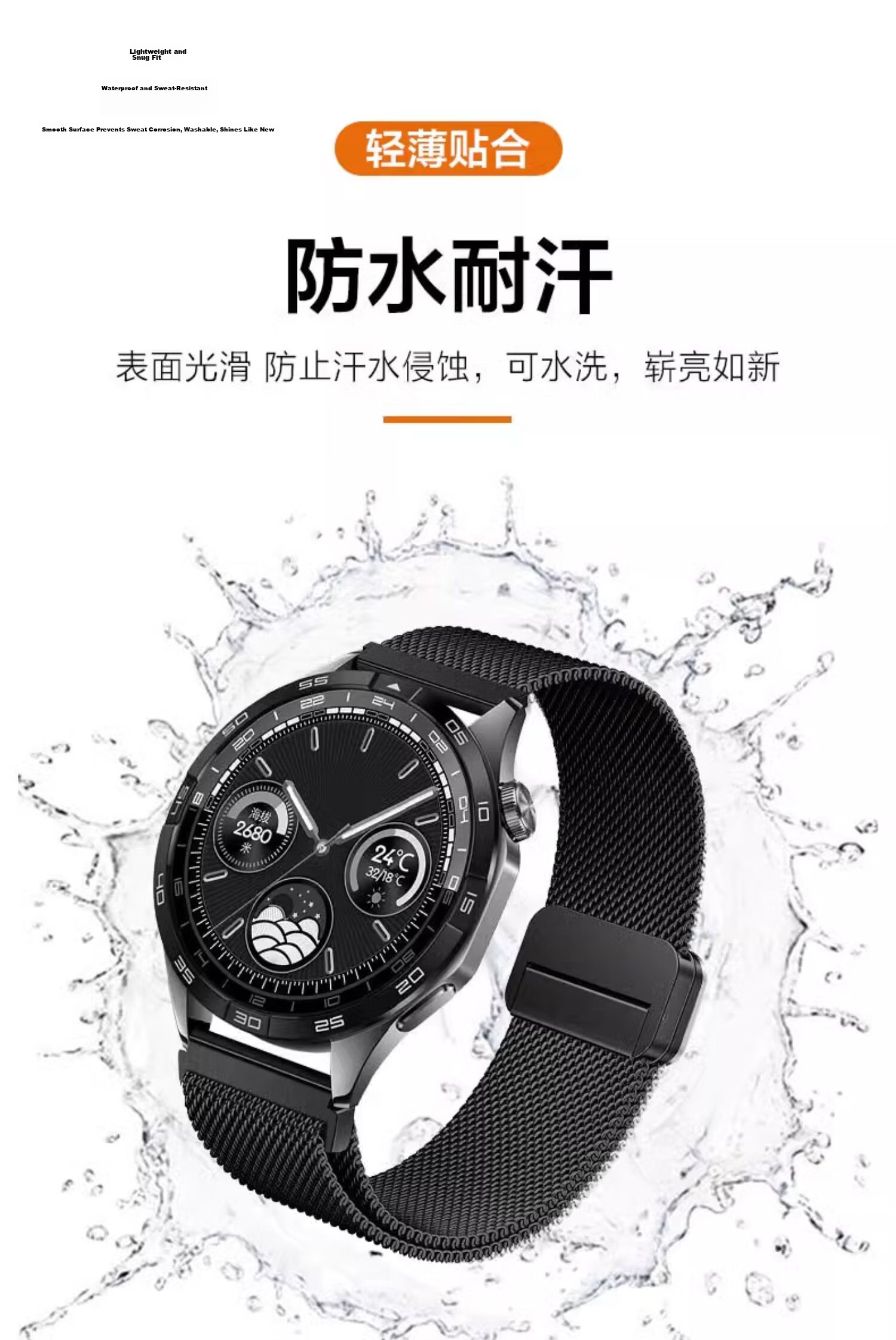 Watchbond Compatible with Huawei Watch GT7 Strap, Suitable for Watch6pro/GT6/5/4/3/Watch5/GT6Pro, Milanese Magnetic Metal Sports Style 46mm Strap 13