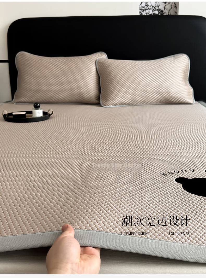 MUJI Class A Summer Cooling Ice Bean Bed Sheet Thickened Sandwich Ice Silk Bed Sheet Single Double Washable 150*200cm 8