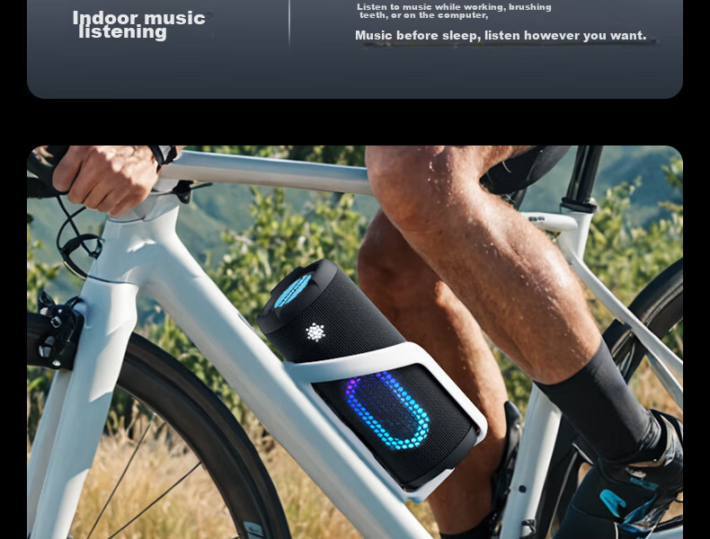 WANYINBA M9 Bluetooth Speaker, 40W High Volume, Deep Bass, Outdoor Waterproof, Camping Portable, Bicycle Riding Car-Mounted, Home Computer High-Quality Speaker, Gray Long Battery Versio 46