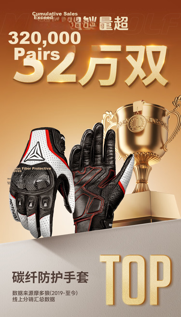MOTOWOLF Motorcycle Summer Riding Gloves All-Season Universal Anti-Fall Breathable Carbon Fiber Protective Motorbike Gear for Men and Women 1