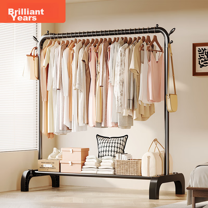 Yicai Nianhua Multifunctional Floor Clothes Drying Rack Balcony Garment Rack Simple Clothes Rod Bedroom Dormitory Hanger 2678