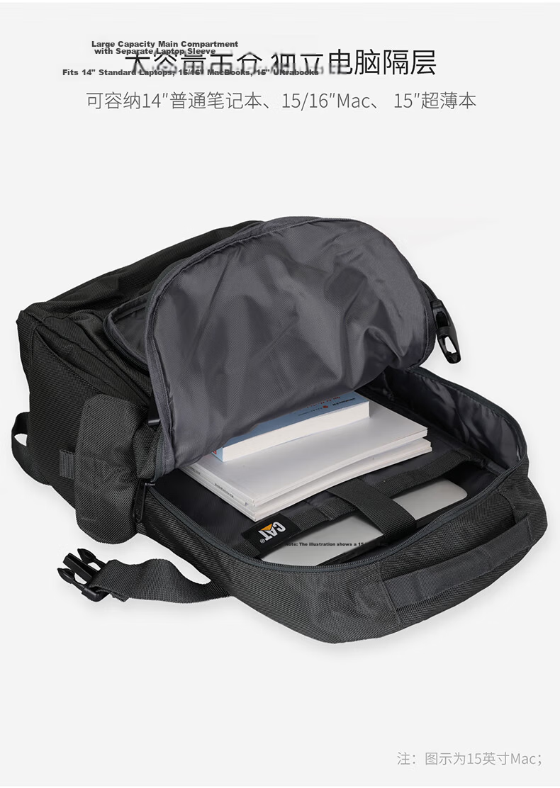 CAT Backpack Lightweight Laptop Bag 15/16 Inch Business Backpack Large Capacity Simple Outdoor Men's Gray Green 84033 5