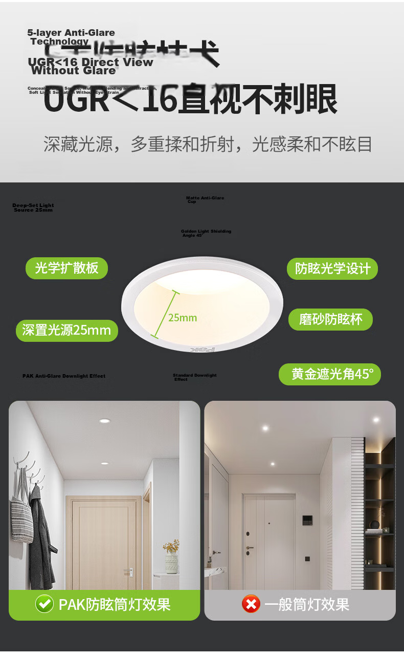 Sanxiong Aurora LED Recessed Downlight Deep Cup Anti-Glare 6mm Ultra-Narrow Frame Office Corridor Ceiling Hole Light 75mm Cutout Yunqi 7W White Light 5700K 3 Inch 4