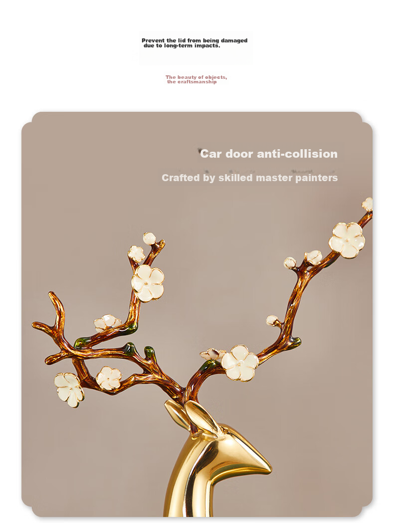 Nuoshiman Copper Deer Living Room Ornament, Craft Office TV Cabinet Entrance Decoration, Wedding Housewarming Gift, Moving And Business Opening Present 6