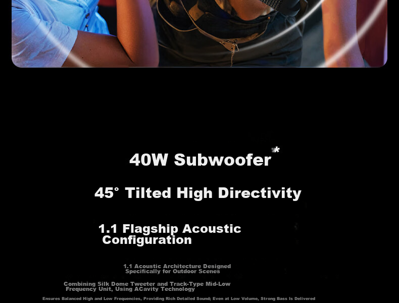 WANYINBA M9 Bluetooth Speaker, 40W High Volume, Deep Bass, Outdoor Waterproof, Camping Portable, Bicycle Riding Car-Mounted, Home Computer High-Quality Speaker, Gray Long Battery Versio 20