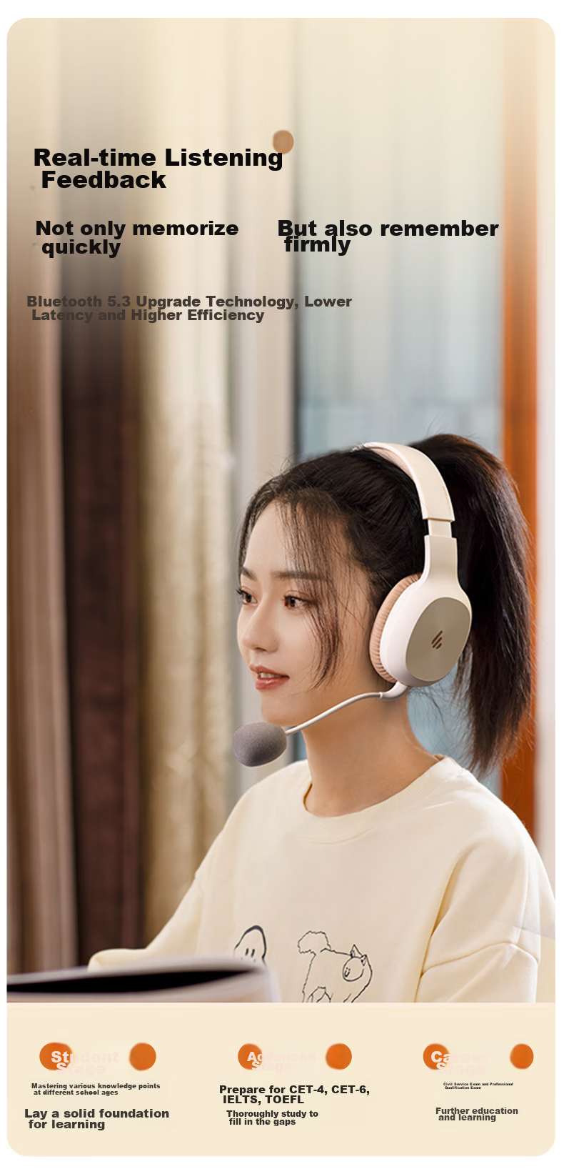 EDIFIER K750W Over-Ear Bluetooth Wireless Headphones with Microphone for Memorization, Follow-Along Learning, Online Classes, Noise Cancellation, And Music Listening - Athens Gray 11