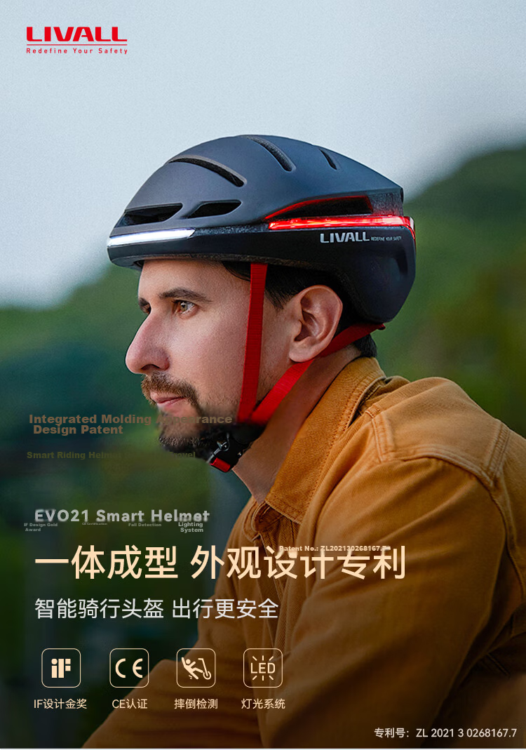 LIVALL Smart Cycling Helmet, Bicycle Mountain Road Bike Helmet with Light for Commuting, Safety Helmet for Men And Women, EVO21 White 1