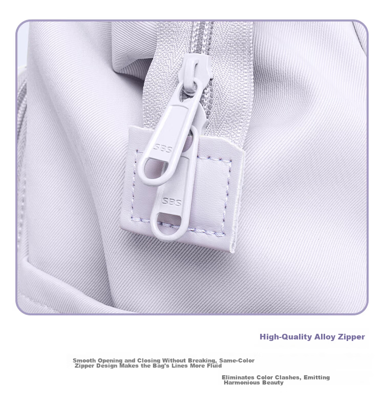 COW Women's Backpack Double Shoulder Bag Large Capacity School Bag for Middle School High School College Students Casual Mommy Bag Dreamy Light Purple 5