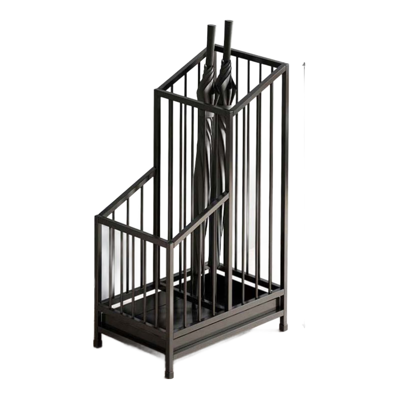 Laicai Umbrella Stand Storage Rack Home Hotel Lobby Commercial Umbrella Storage Bucket Double Compartment Black Large LCX6