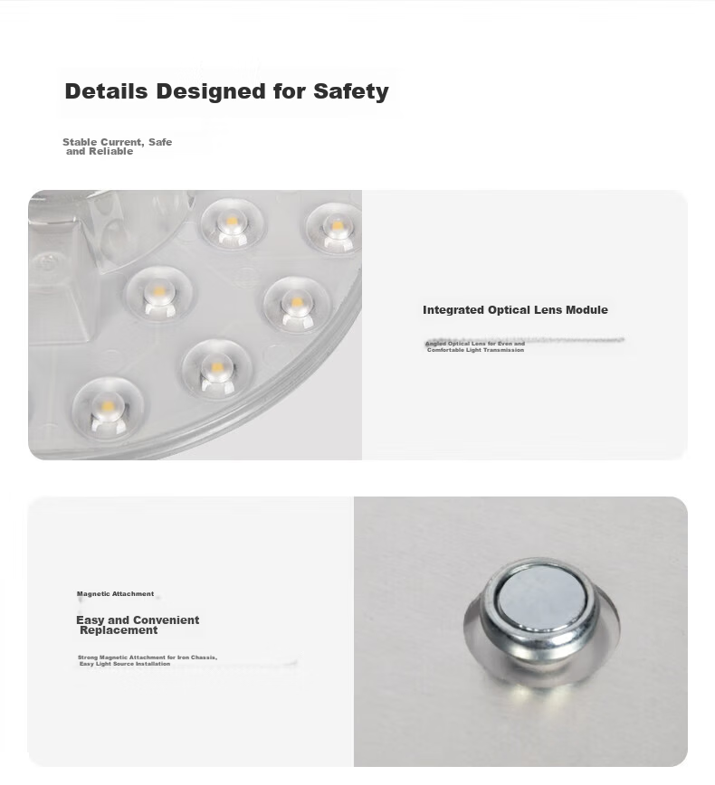 FSL Foshan Lighting LED Lamp Core Replacement Magnetic Suction Lamp Panel SMD Retrofit Lamp Board Energy-saving Round Tube 22W/Daylight White φ155mm with Terminal Block 11