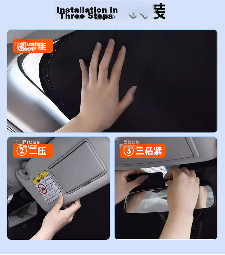 KOOLIFE Car Sunshade, Vehicle Heat Insulation Sun Visor, Foldable Sunshade with Adjustable Handle for Car Interior Front Windshield, Upgraded Versio 14
