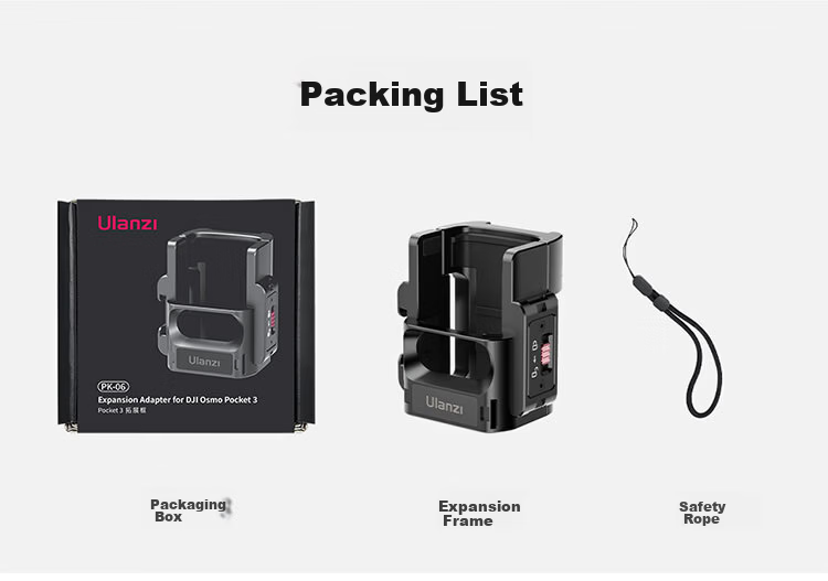 Ulanzi PK-06 Pocket3 Multifunctional Expansion Frame Adapter, Family Pack Set, Aluminum Alloy Frame Protection Expansion Frame with Cold Shoe Mount, Portable Accessories 10