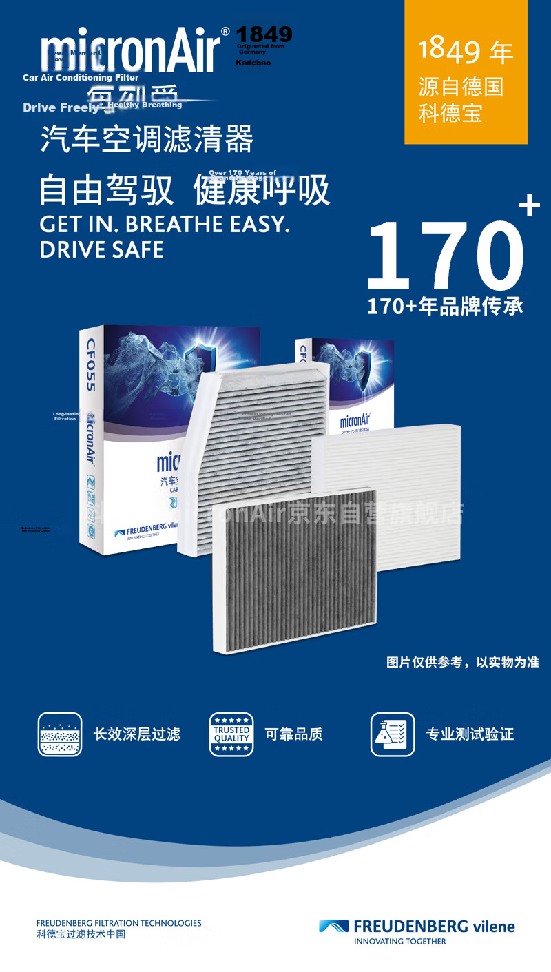 MICRONAIR Air Conditioning Filter CF115 Suitable for K3, New Tucson, KX3, Lingdong, Yuenan, New Yuedong, IX35, Fiesta 1
