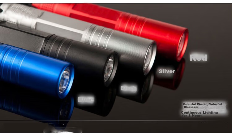 BWNK Aluminum Alloy Splash-Proof No.5 High Brightness Portable Flashlight Gift Box Set Blue 2