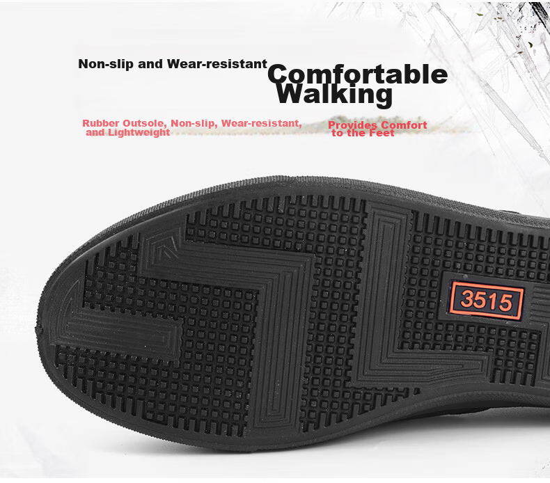 3515 Traditional Cloth Shoes, Breathable Dad Shoes, Casual Rubber Soft-Soled Old Beijing Cloth Shoes for Men, Work Shoes, Black, Size 41 9