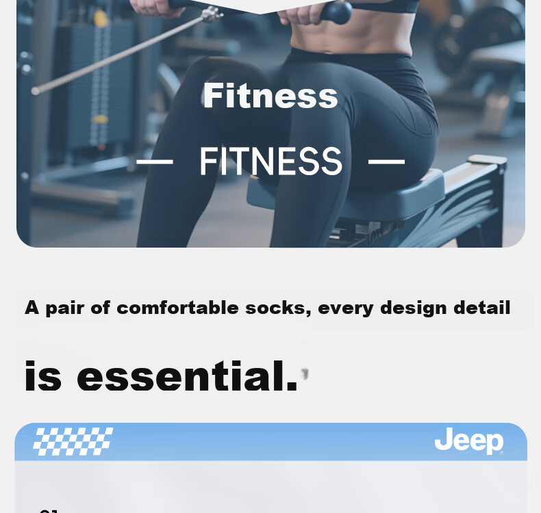 Jeep Men's Sports Socks (6 Pairs) Running Basketball Socks Sweat-Absorbing Anti-Slip Breathable Casual Socks for Men and Women 6