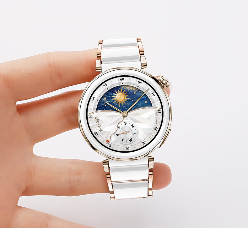 Weiqiantu Suitable for Huawei GT7/GT6/GT5/pro Watch Band, Compatible with Watch6/6pro/Watch5/GT4/GT3pro, Women's 41mm White Crystal Ceramic-Like Strap for Wome 10