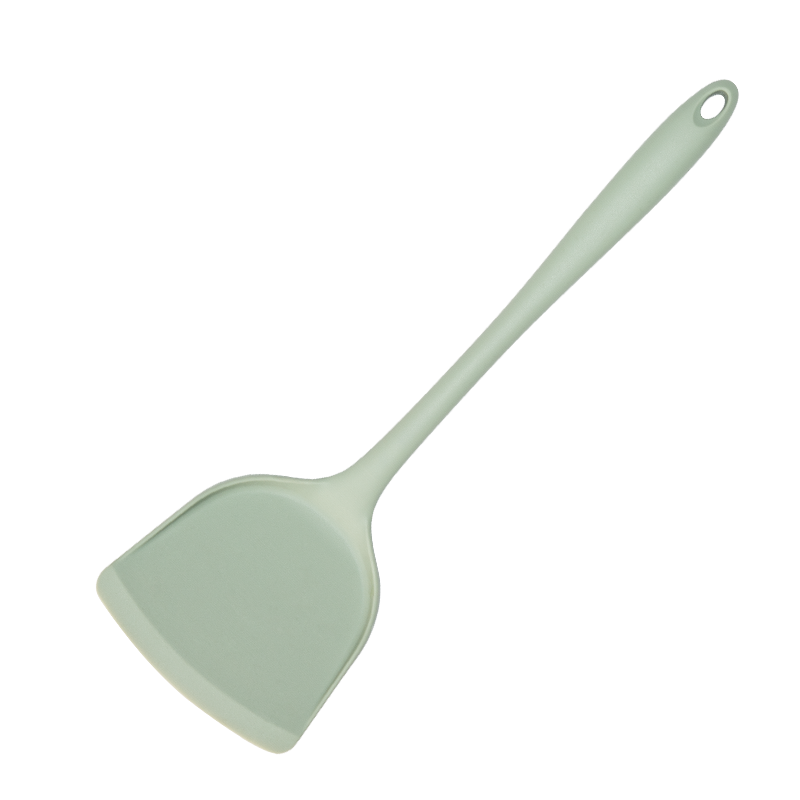 Chuida Huang Silicone Spatula Soup Ladle Skimmer Rice Spoon Non-Stick Pan Frying Pan Flat Pan 4-Piece Set Pine Green