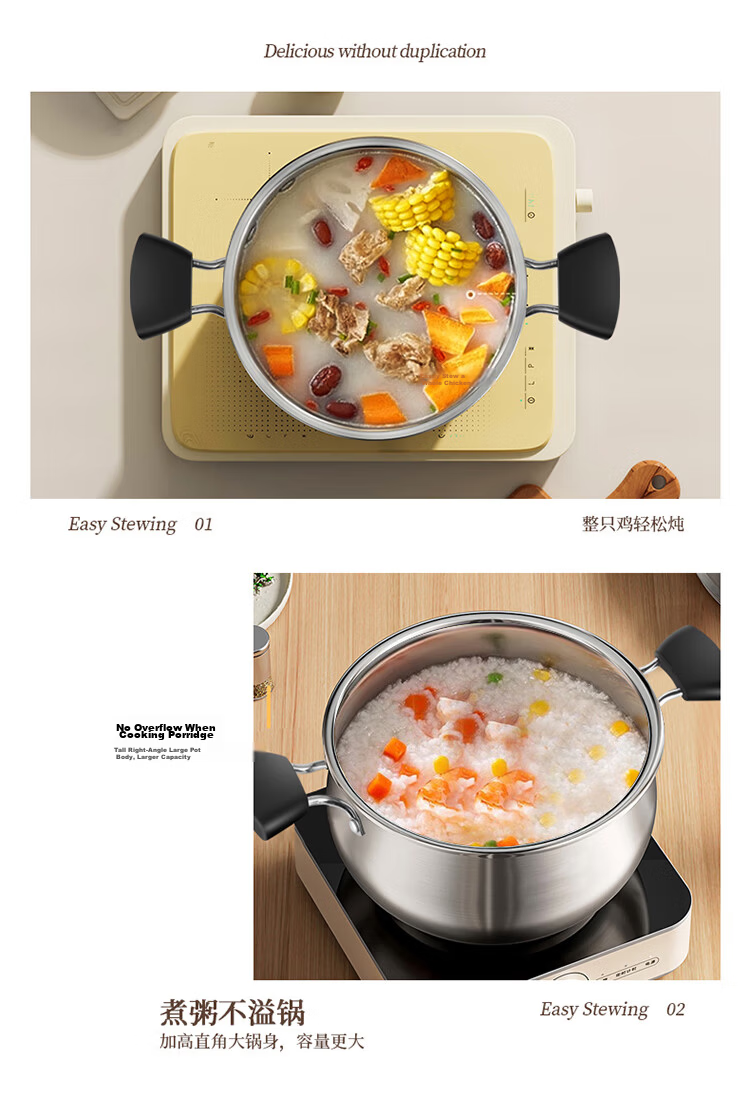 MAXCOOK 22cm 316L Stainless Steel Double-Layer Soup Pot Steamer MCT0722 8