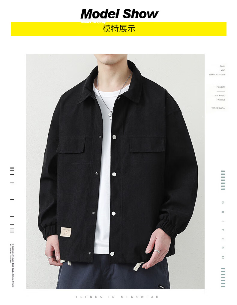 Dingfengbaoluo Men's Jacket, Summer Casual Versatile Lapel Loose Trendy Workwear Retro Coat 2303 Forest Green M 14