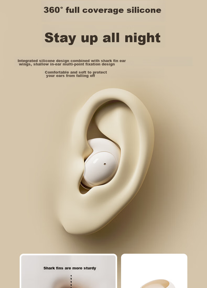 Holy Serpent Ultra-Thin Sleep Bluetooth Headphones, Wireless for Sleeping, Comfortable for Side And Back Sleeping, Noise-Cancelling, Sleep-Aiding, ASMR Soundproof Earplugs, Invisible, Non-Pinchable 8