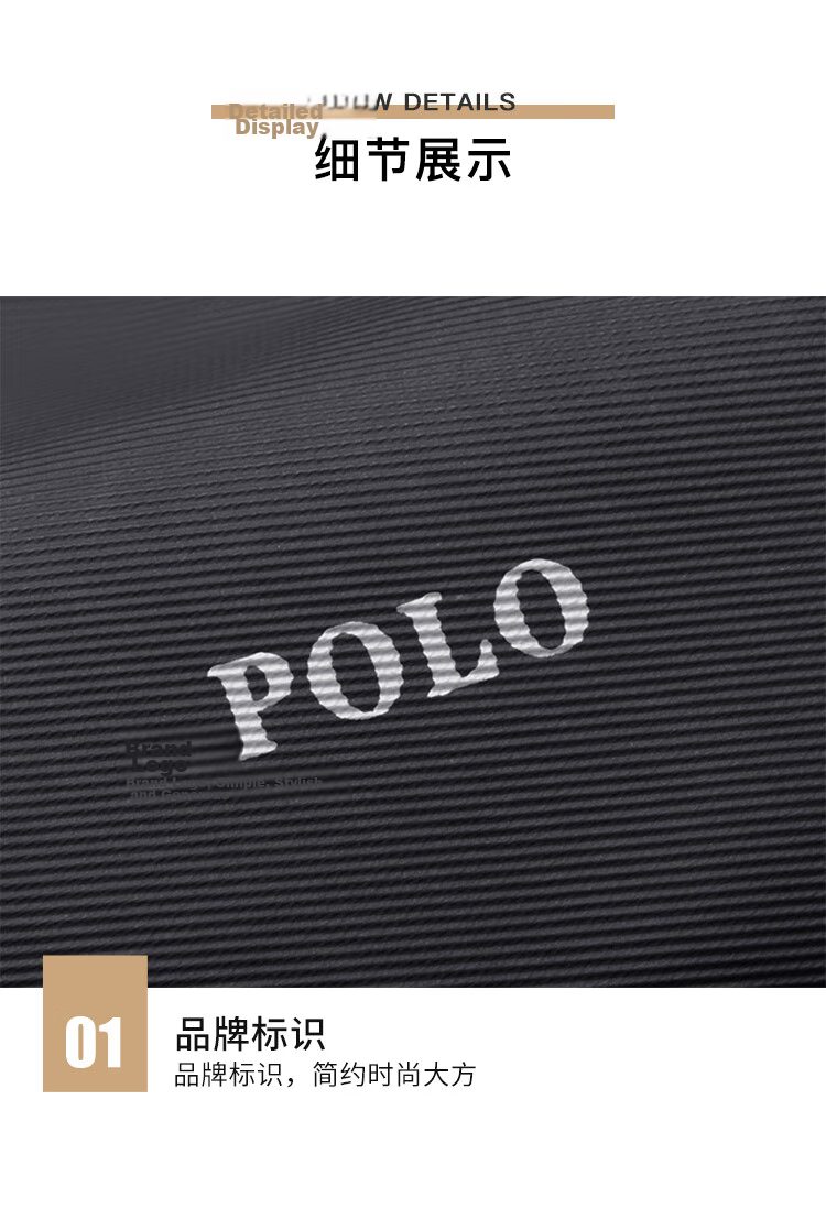 POLO Business Briefcase Expandable Men's Handbag 14/15.6 Inch Laptop Bag Shoulder Bag Gift for Boyfriend 23