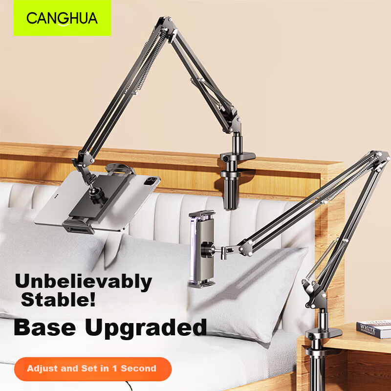 CangHua Mobile Phone Holder Bedside Lazy Stand Desktop Overhead Shooting Stand Online Class Study TikTok Short Video Game Live Streaming Drama Watching Exam Helper Stable 360° Adjustable Foldable