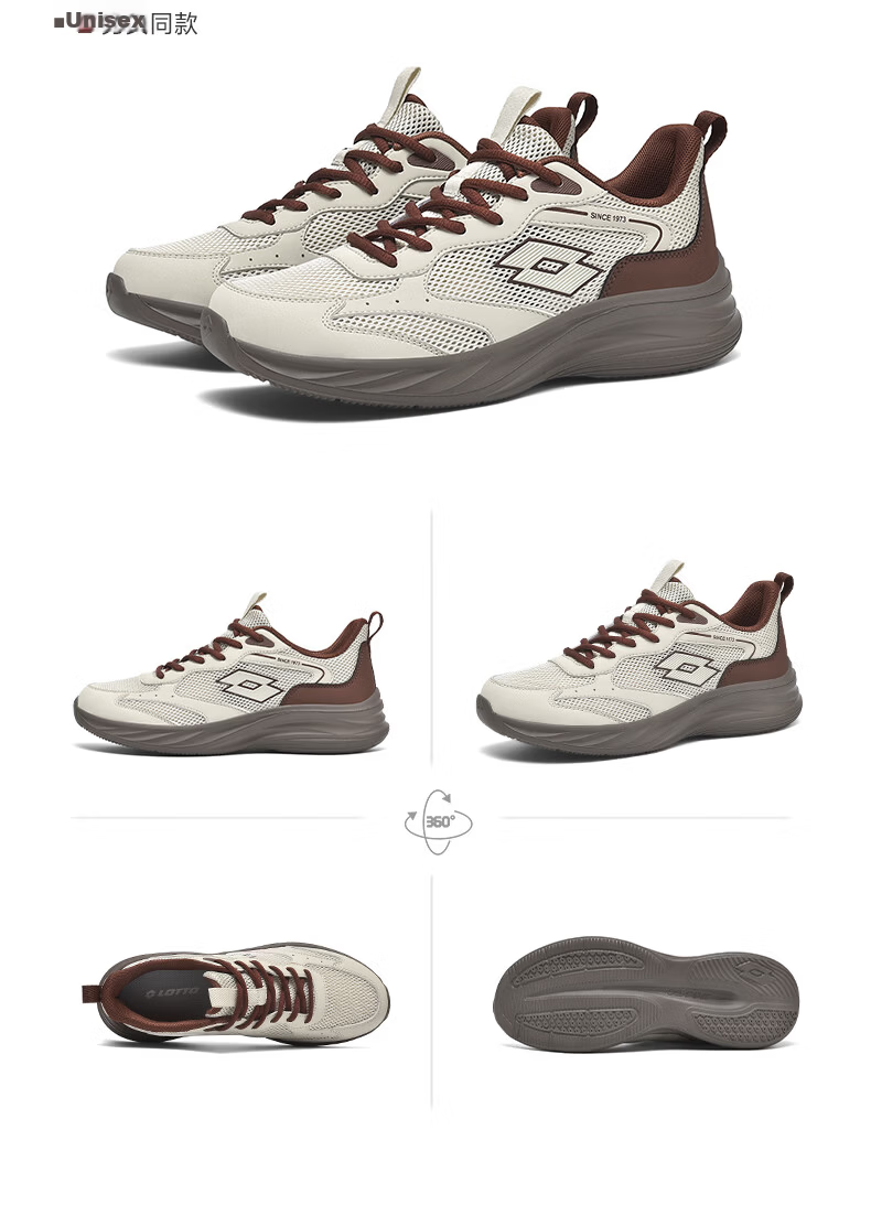 LOTTO Men's Running Shoes Autumn Leather Water-Repellent Casual Jogging Sports Shoes Float Rock Gray Size 41 16