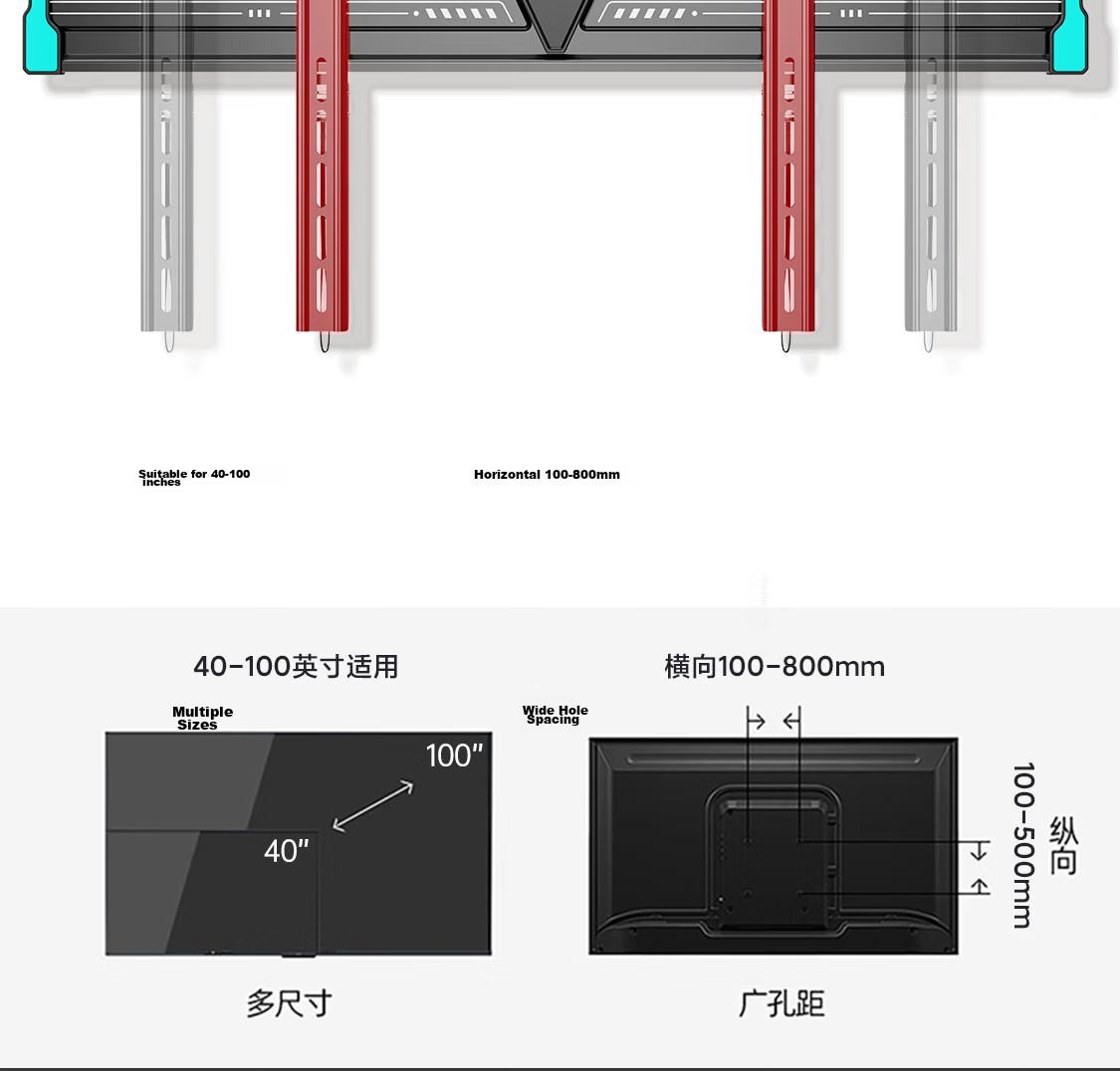 Behind Hero 32-75 Inch TV Mount Adjustable Swivel Bracket Compatible with Hisense VIdda Skyworth Coocaa TCL Thunderbird Xiaomi Universal Stand 7