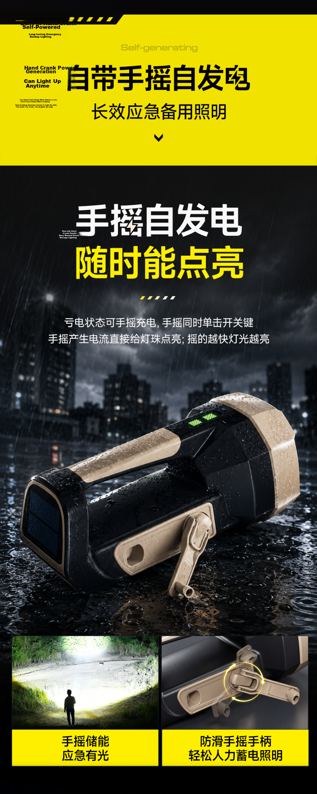 AUX High-Power Ultra-Bright UV Flashlight Portable Lamp Long Battery Life White and Purple Dual-Light UV Searchlight 4