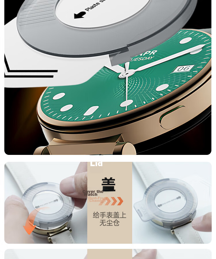 Moho [Dust-Free Chamber 1 Piece] Tempered Glass Screen Protector for Huawei WATCH GT4 41MM, Scratch-Resistant, Drop-Proof, Wear-Resistant Full Coverage HD Watch Screen Protector 6