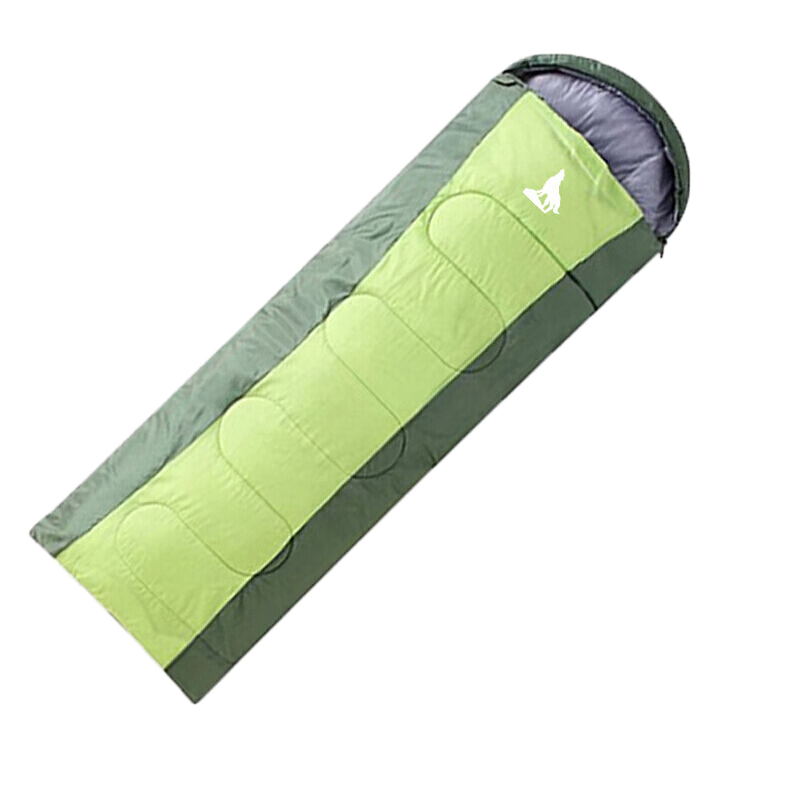 BeiJiLang Adult Outdoor Travel Winter And Four-Season Warm Camping Double-Person Dirt-Proof Hollow Cotton Sleeping Bag, 1.35KG, Army Gree