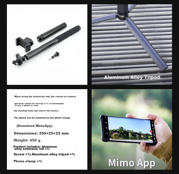 MAXCAM Mount Clamp Accessory for DJI Osmo Action 6/5/4 Sports Camera Bicycle Electric Mountain Off-road Motorcycle Riding Holder 6